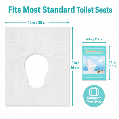 Toilet Seat Covers Disposable, 50 Pcs Flushable Paper Travel Accessories