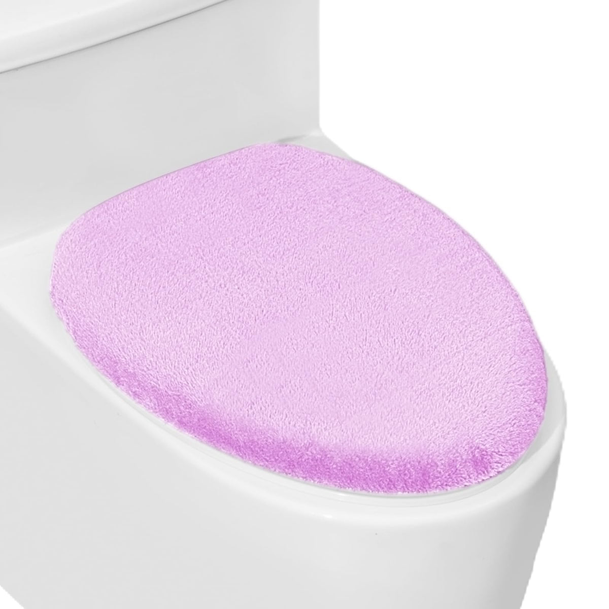 Soft Plush Toilet Lid Cover for Bathroom, Machine Washable Toilet Seat Covers, Fits Most Round Elongated and Oblong Lids, Easy Installation& Cleaning (Turquoise)