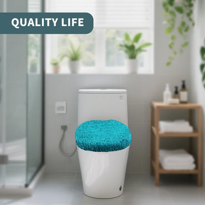 Microfiber Elongated Toilet Seat Cover 19.5"x 15" Machine Washable