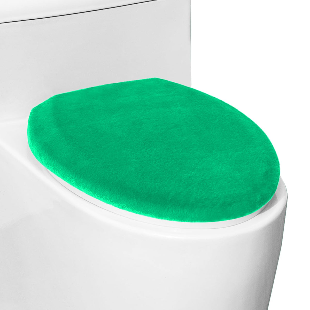 Comfortable Soft Plush Toilet Lid Cover for Bathroom, Machine Washable Toilet Seat Covers, Fits Most Round Elongated and Oblong Lids, Easy Installation& Cleaning (Olive green)