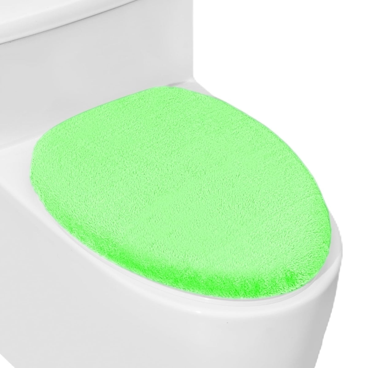 Soft Plush Toilet Lid Cover for Bathroom, Machine Washable Toilet Seat Covers, Fits Most Round Elongated and Oblong Lids, Easy Installation& Cleaning (Turquoise)
