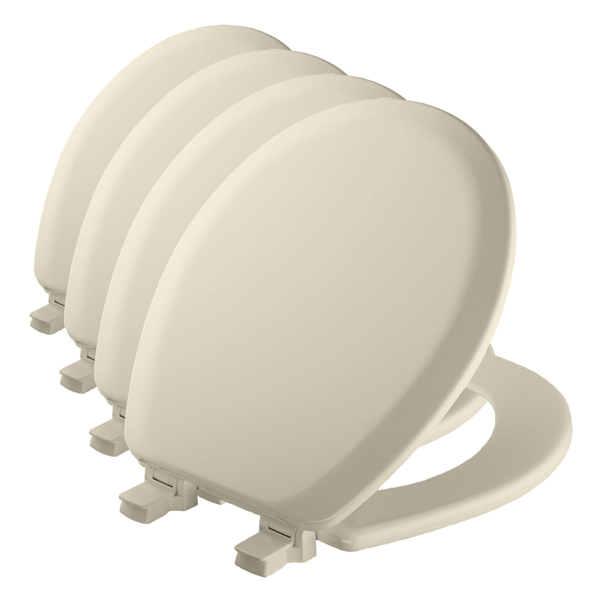 Mayfair Cameron Biscuit Toilet Seat, Non Slip Heavy Duty Wood, Easy Clean, Made in USA, Round