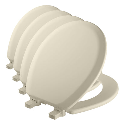 Mayfair Cameron Biscuit Toilet Seat, Non Slip Heavy Duty Wood, Easy Clean, Made in USA, Round