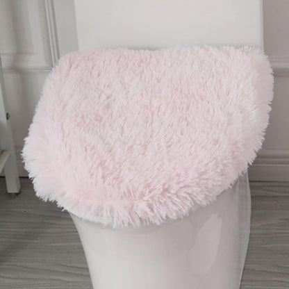 Soft Fluffy Toilet Lid Cover Hot Pink 17.7" x 19.7"