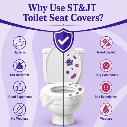 Disposable Toilet Seat Covers, XL Flushable & Biodegradable, 50 Pack
