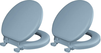 Mayfair Padded Toilet Seat, Cushioned Soft Vinyl over Wood Core Seat, Secure Hinges, Easy Clean, Made in USA, Round, White