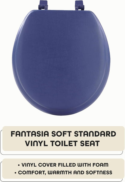 Soft Standard Vinyl Toilet Seat, Navy, 17 in
