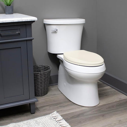 Mayfair Cameron Biscuit Toilet Seat, Non Slip Heavy Duty Wood, Easy Clean, Made in USA, Round