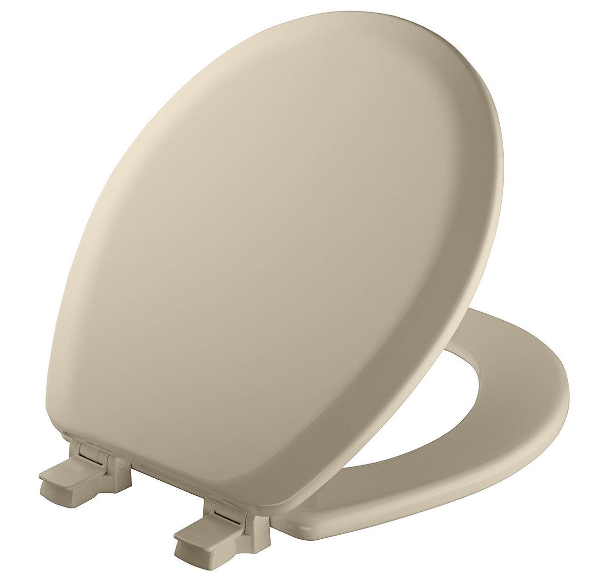 Mayfair Cameron Biscuit Toilet Seat, Non Slip Heavy Duty Wood, Easy Clean, Made in USA, Round