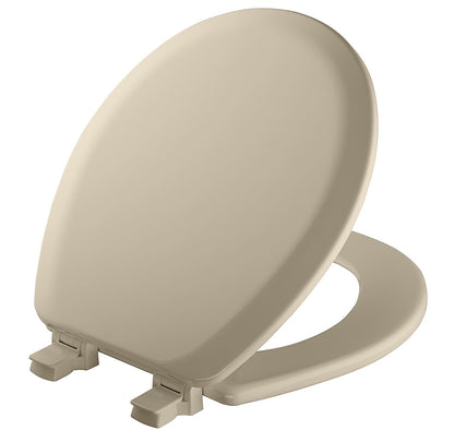 Mayfair Cameron Biscuit Toilet Seat, Non Slip Heavy Duty Wood, Easy Clean, Made in USA, Round