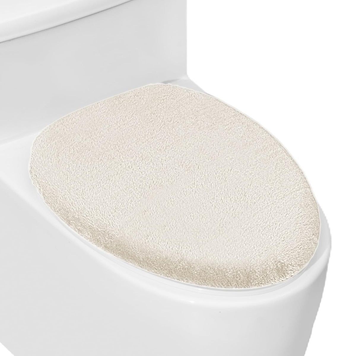 Soft Plush Toilet Lid Cover for Bathroom, Machine Washable Toilet Seat Covers, Fits Most Round Elongated and Oblong Lids, Easy Installation& Cleaning (Turquoise)