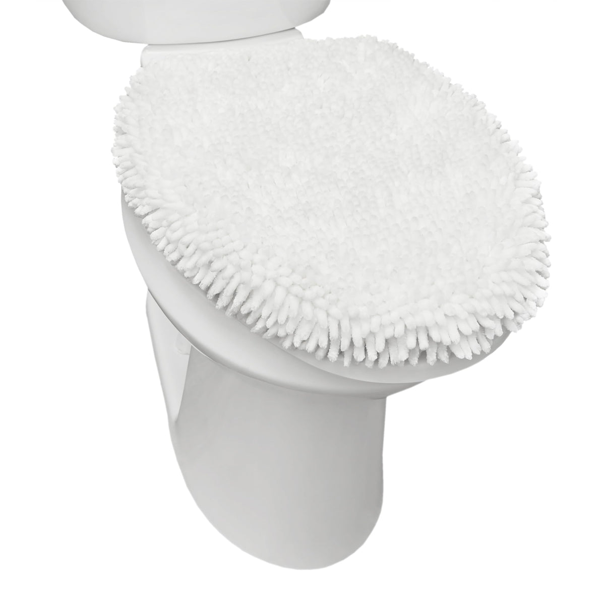 TOWN & COUNTRY BASICS Spa Step Noodle Solid Bathroom Toilet Lid Cover, Plush, Soft, and Absorbent, Machine Washable, Taupe, 18.5"x19.6"