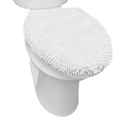 TOWN & COUNTRY BASICS Spa Step Noodle Solid Bathroom Toilet Lid Cover, Plush, Soft, and Absorbent, Machine Washable, Taupe, 18.5"x19.6"