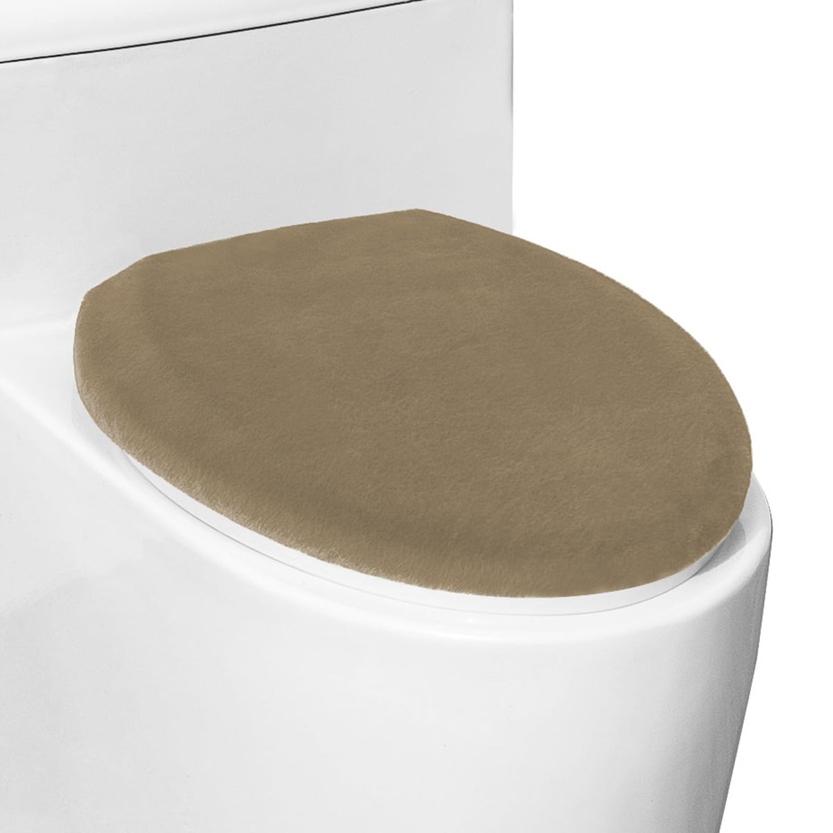 Comfortable Soft Plush Toilet Lid Cover for Bathroom, Machine Washable Toilet Seat Covers, Fits Most Round Elongated and Oblong Lids, Easy Installation& Cleaning (Olive green)