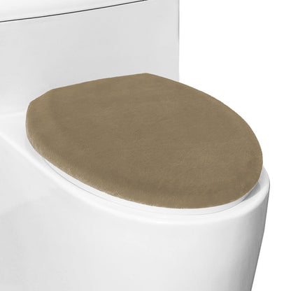 Comfortable Soft Plush Toilet Lid Cover for Bathroom, Machine Washable Toilet Seat Covers, Fits Most Round Elongated and Oblong Lids, Easy Installation& Cleaning (Olive green)
