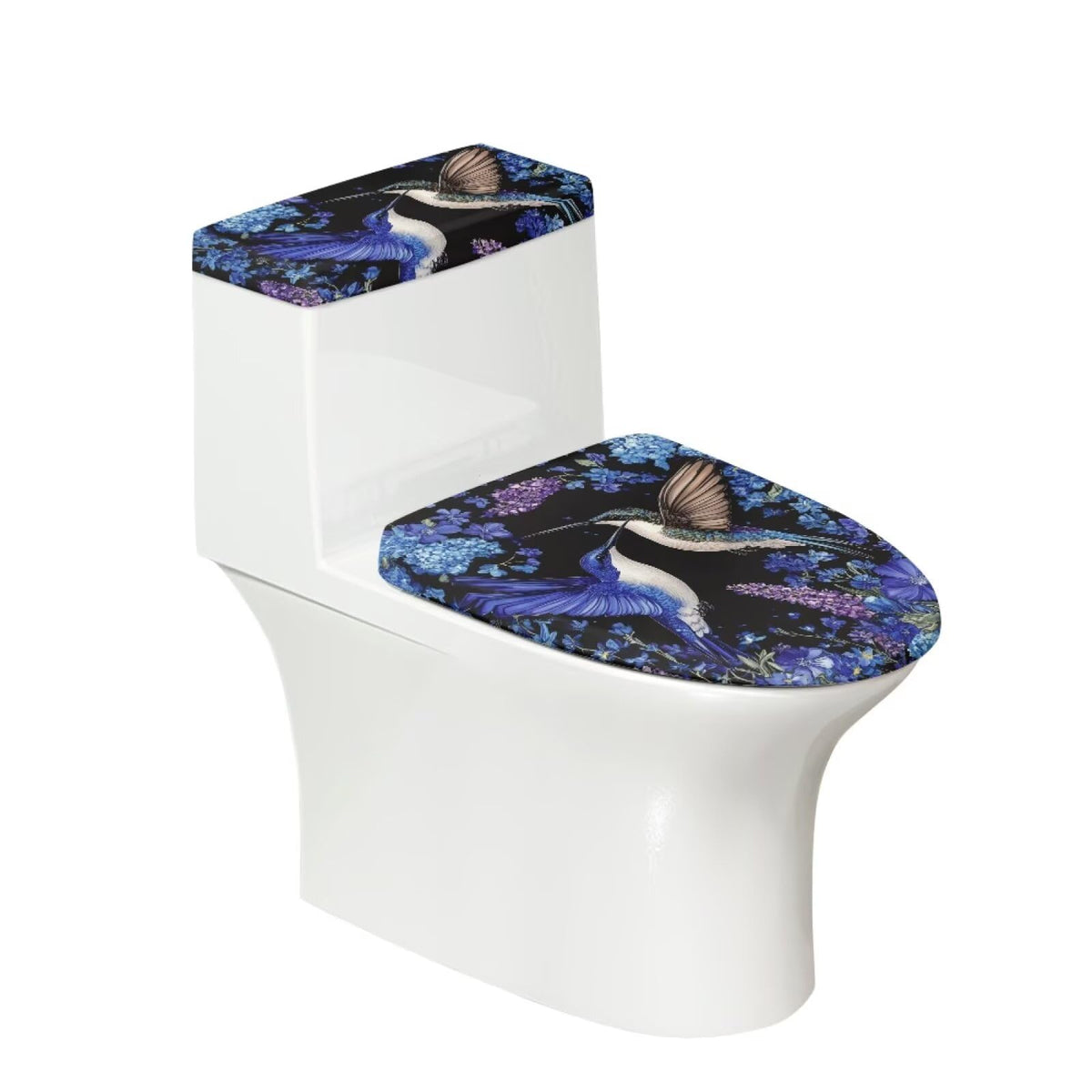 Starfish Toilet Lid & Tank Covers Shell Toilet Seat Covers for Bathroom Dust Cover Set 2 Piece Polyester Fabric Bathroom Covers Elastic Bottom Soft Universal for Most Toilet Bowl Lids