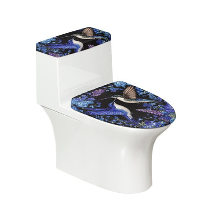 Starfish Toilet Lid & Tank Covers Shell Toilet Seat Covers for Bathroom Dust Cover Set 2 Piece Polyester Fabric Bathroom Covers Elastic Bottom Soft Universal for Most Toilet Bowl Lids
