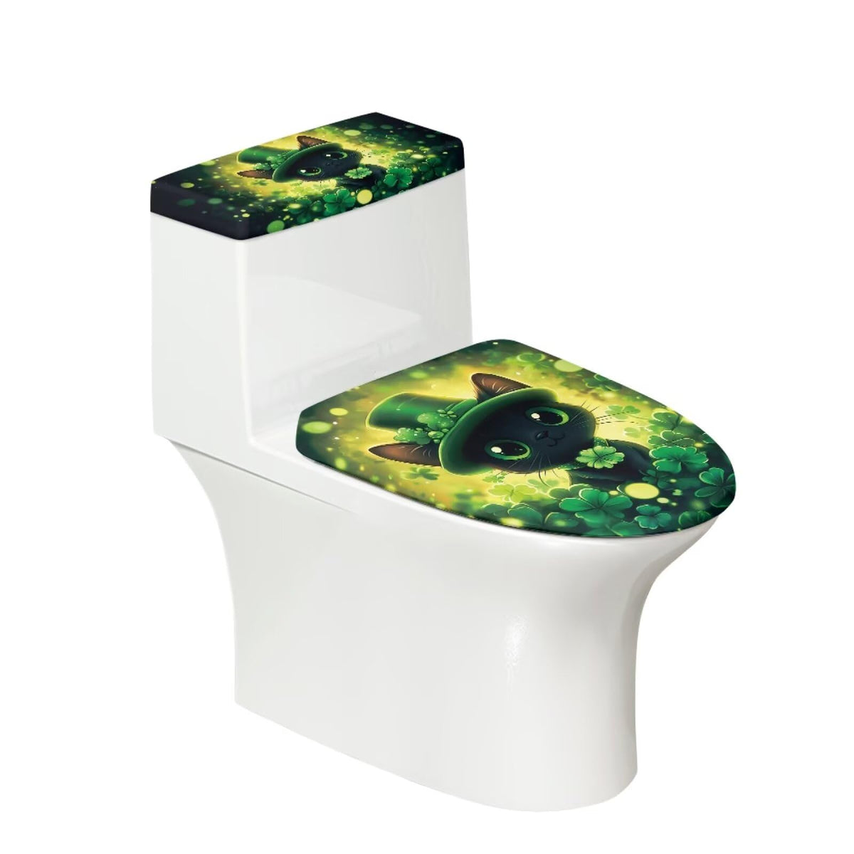 Starfish Toilet Lid & Tank Covers Shell Toilet Seat Covers for Bathroom Dust Cover Set 2 Piece Polyester Fabric Bathroom Covers Elastic Bottom Soft Universal for Most Toilet Bowl Lids