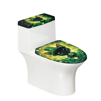 Starfish Toilet Lid & Tank Covers Shell Toilet Seat Covers for Bathroom Dust Cover Set 2 Piece Polyester Fabric Bathroom Covers Elastic Bottom Soft Universal for Most Toilet Bowl Lids