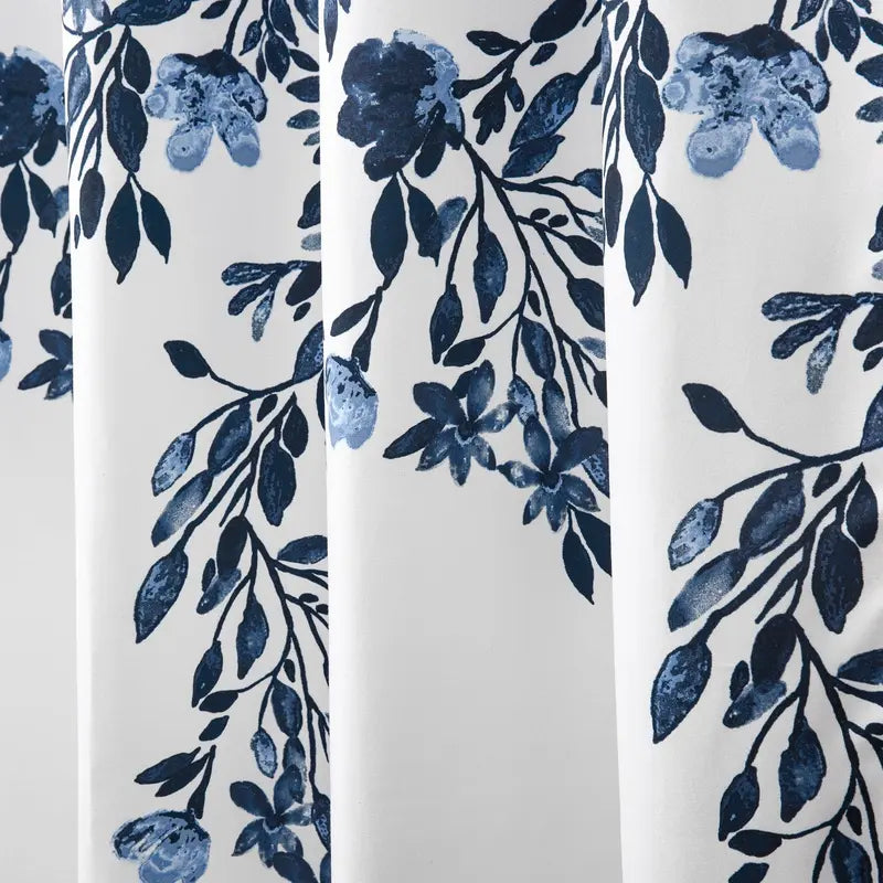 LUSH DÉCOR Shower Curtain Tanisha Floral Print, Lightweight Design, 72x72 inch, 100% Polyester Fabric, Machine Washable, for Bathroom & Guest Bathrooms