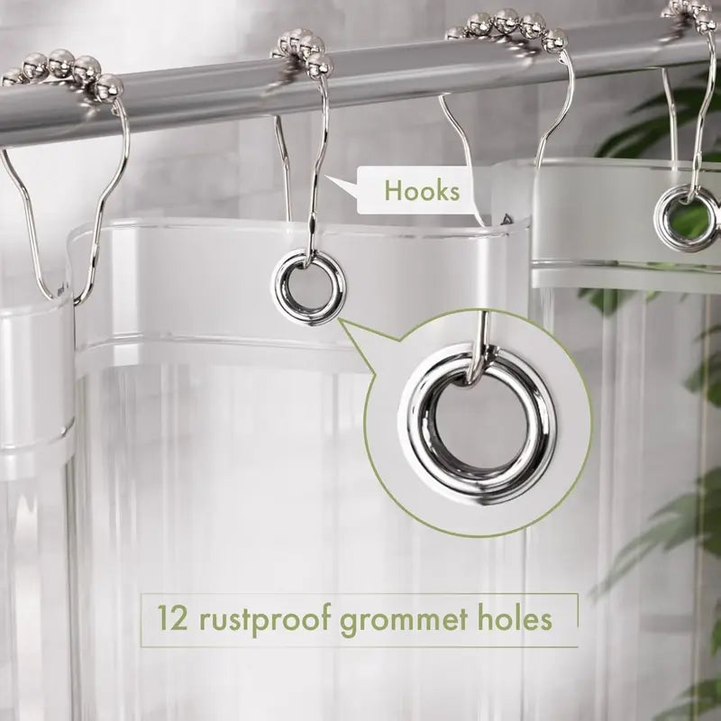 [New Deal] PEVA Plastic Shower Curtain Liner, 72x72 Clear Waterproof Lightweight Modern Liner for Bathroom, with 3 Magnets, 12 Rustproof Metal Grommets, Compatible with Straight Shower Curtain Rods