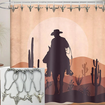 Bull Head Shower Curtain Hook, 12pcs/set Rust Resistant Shower Curtain Ring, Bathroom Curtain Hooks, Shower Curtain Decorative Hook for Home Bathroom, Restroom, Bathroom Decoration Accessories [Package List as Picture Shown]