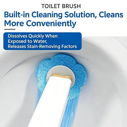 Nifogo Disposable Toilet Brush Set with Wall-Mount Holder, Includes 24 Refills, Triple-Layer Anti-Fouling Sponge, Fragrance Neutralizer, 360° Rotatable Deep Cleaning Tool for Bathrooms, Hassle-Free Drain Scrubbing
