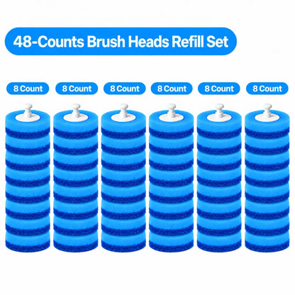 Snofrid Disposable Toilet Brush, Toilet Bowl Wand Holder Set with 24PCS Cleaner Refills, Bathroom Cleaning System for Sink Bathtub Drain Wash Basin UrinalWall-Mount Scrubbing Toilet Brush Bathroom Cleaning Kit