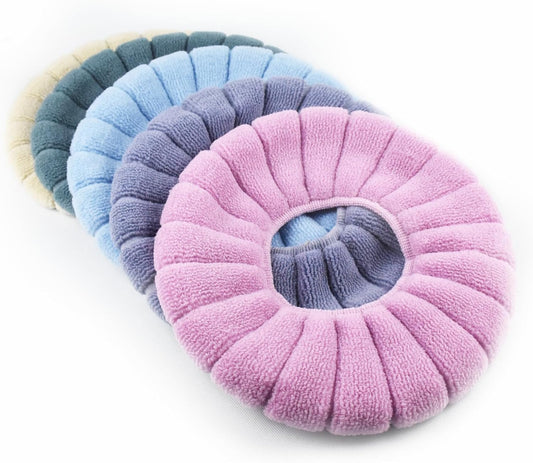 SKJ&CO Toilet Seat Covers, 5 Color Combinations，Soft Toilet Seat Warmer Pads for Bathroom
