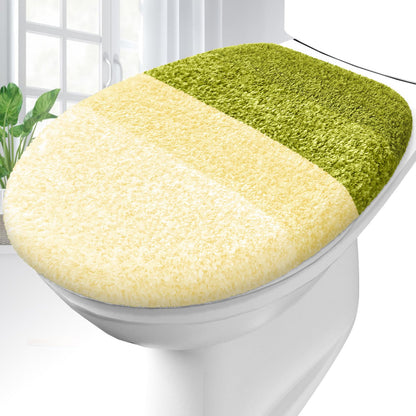 OLANLY Soft Microfiber Bathroom Toilet Lid Cover, 17.5x15, Gray