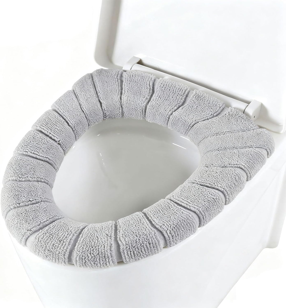 Warm Soft Toilet Seat Cover, Thick Stretchable Washable Bathroom Pad, 3PCS