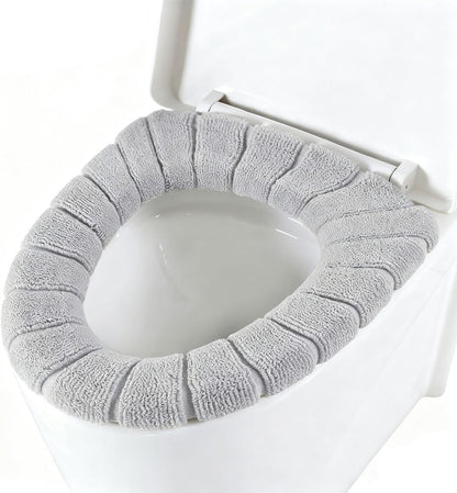 Warm Soft Toilet Seat Cover, Thick Stretchable Washable Bathroom Pad, 3PCS