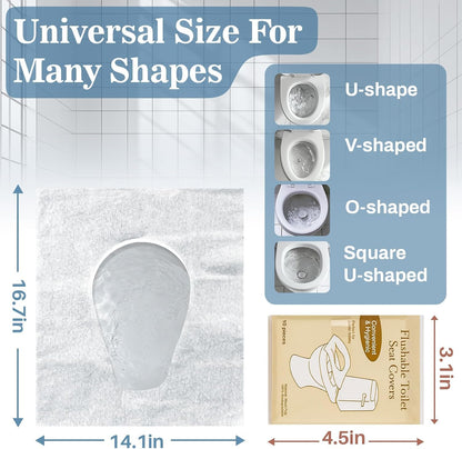 RAINFLOW Toilet Seat Covers Disposable - 100 Count Portable Flushable Paper