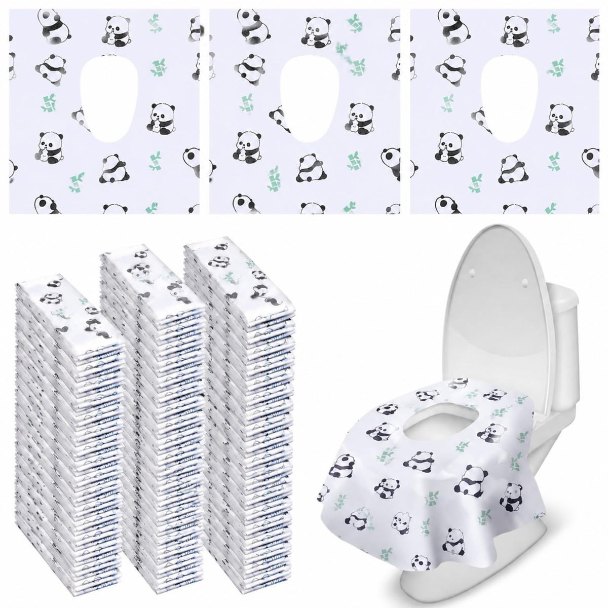 Dunzoom 100 Pack Disposable Toilet Seat Covers, Cute Animal Waterproof