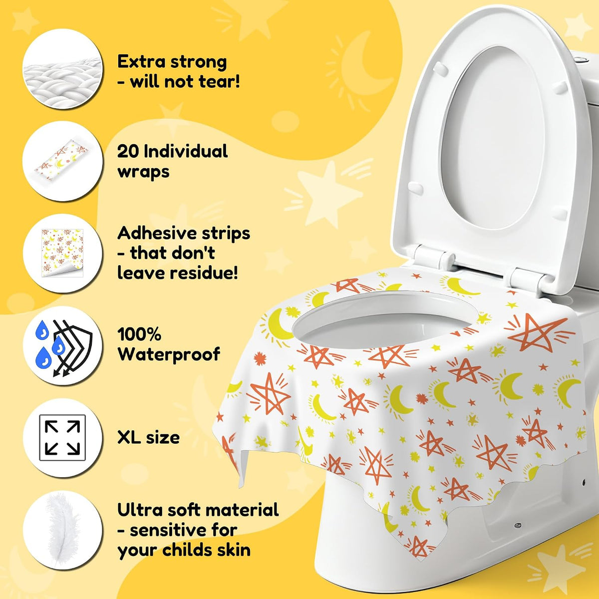 20 Pack Toilet Seat Covers for Kids Travel, Disposable