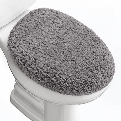 Microfiber Elongated Toilet Seat Cover 19.5"x 15" Machine Washable