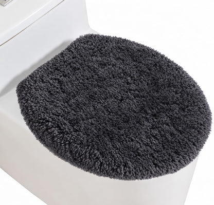 Microfiber Toilet Lid Cover, 17.5"x15" Fits Round Oblong and Elongated