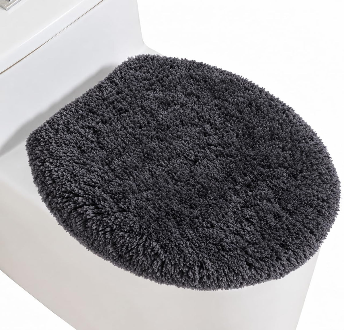 Microfiber Toilet Lid Cover, 17.5"x15" Fits Round Oblong and Elongated