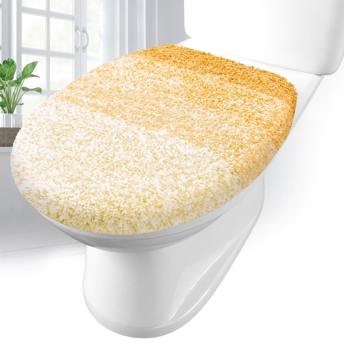 Arotive Soft Microfiber Bathroom Toilet Lid Cover, 17.5x15, Blue