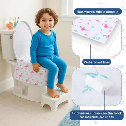 Dunzoom 100 Pack Disposable Toilet Seat Covers, Cute Animal Waterproof