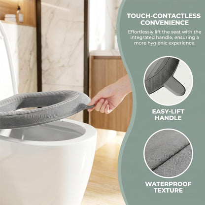 Waterproof Toilet Seat Cushion, 2026 New Toilet Seat Cover Pads - Soft Reusable EVA Cushion with Non-Slip Velcro. Universal, Washable & Portable for Home, Travel, Seniors Comfort. (Gray 2psc)
