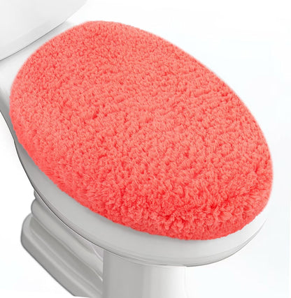 Microfiber Elongated Toilet Seat Cover 19.5"x 15" Machine Washable