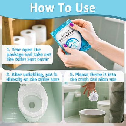 RAINFLOW Disposable Toilet Seat Covers - 60 Pack Waterproof Plastic Covers