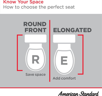American Standard Commercial Elongated Toilet Seat, Open Front, White