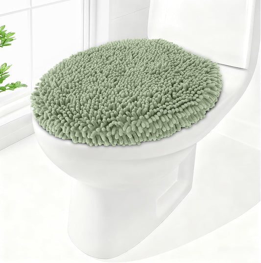 Soft Chenille Toilet Lid Cover 19.5L x 18.5W Machine Washable