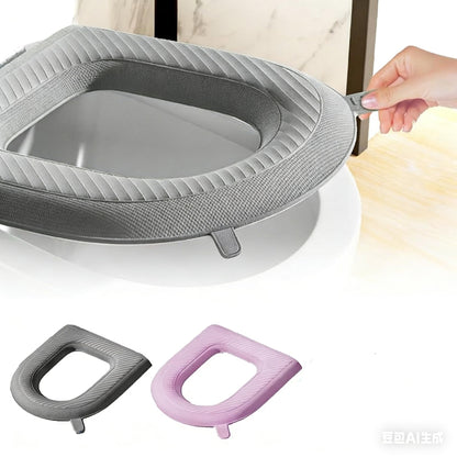 Waterproof Toilet Seat Cushion, 2026 New Toilet Seat Cover Pads - Soft Reusable EVA Cushion with Non-Slip Velcro. Universal, Washable & Portable for Home, Travel, Seniors Comfort. (Gray 2psc)