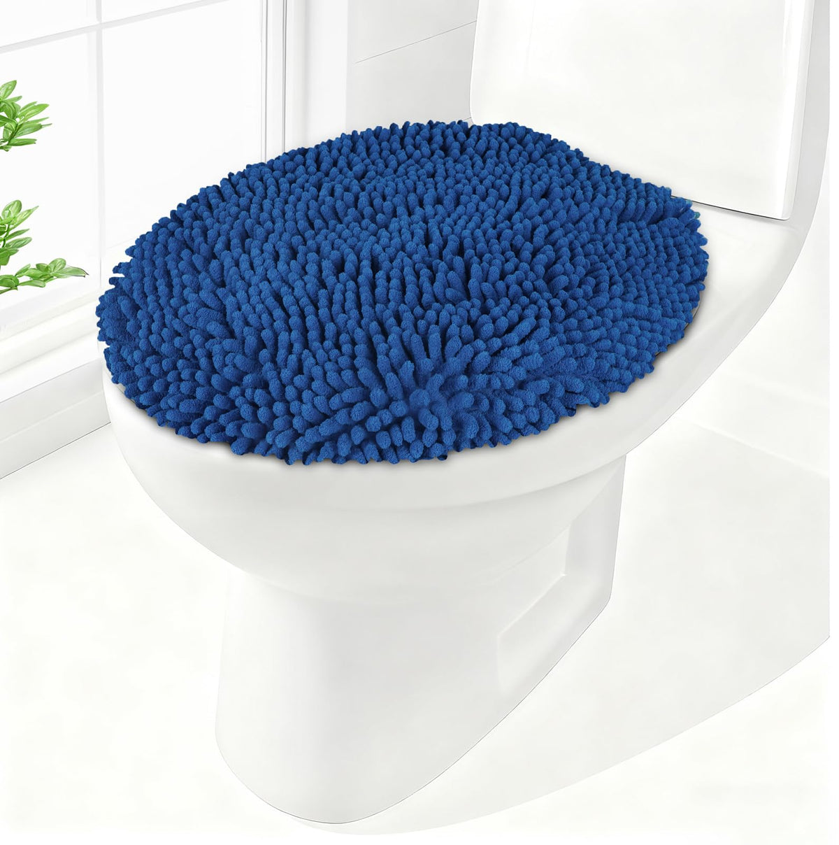 Soft Chenille Toilet Lid Cover 19.5L x 18.5W Machine Washable