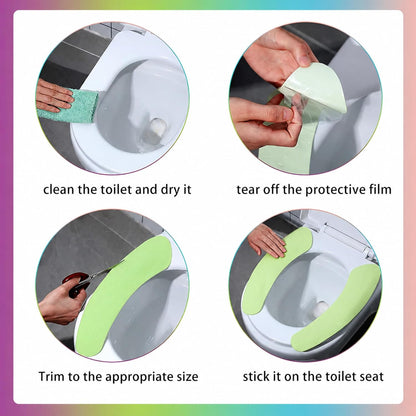 Tatuo 8 Pairs Bathroom Warmer Toilet Seat Cover Pads Washable and Reusable