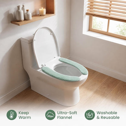 Thick and Warm Toilet Seat Cushion,Soft Plush Toilet Cushion(Green)