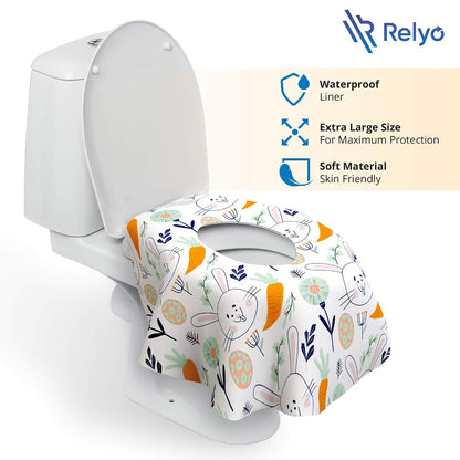 Relyo Disposable Toilet Seat Cover for Travel, Kids, 20 Pack, Bunny